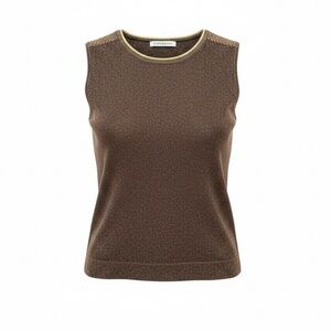 Co & Eddy Brown Heathered Sleeveless Crew Neck Knit Tank Sweater Medium